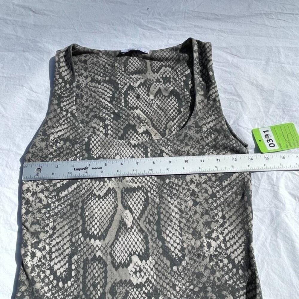 Zara Tank Top Womens Small Gray‎ Snakeskin Print Sleeveless Scoop Neck Basic - Picture 4 of 13